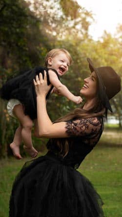 A mother and son after a treatment centre.