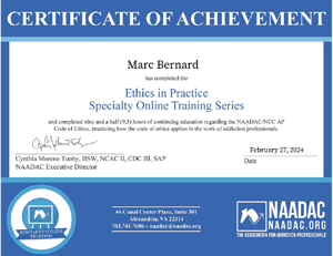 Ethics in Practice Certificate- NAADAC.