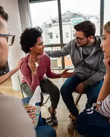  People attending group therapy.