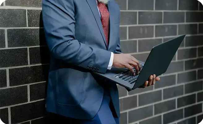 You professional on laptop.